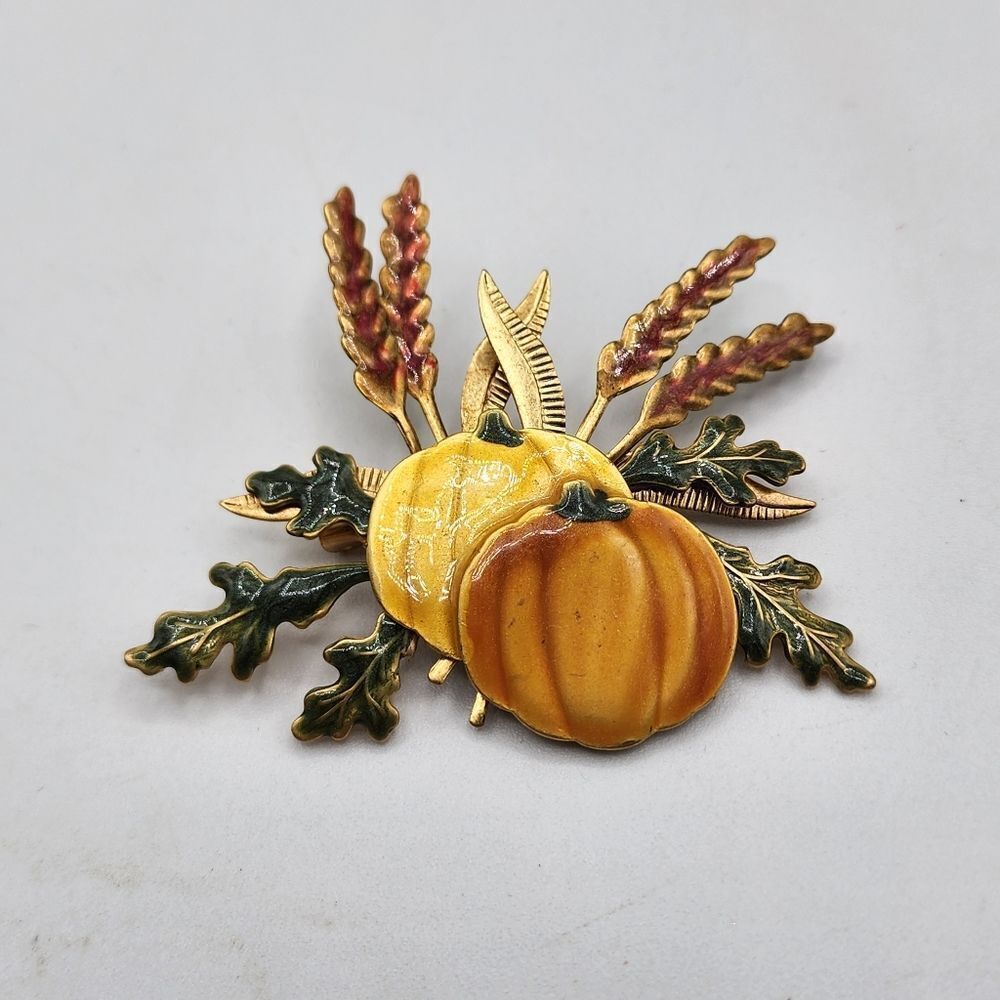 Pumpkin Autumn brooch